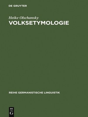 cover image of Volksetymologie